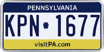 PA license plate KPN1677