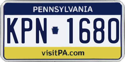 PA license plate KPN1680