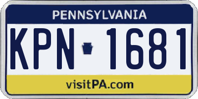 PA license plate KPN1681