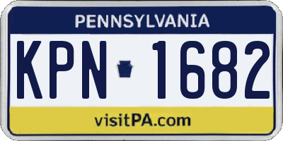 PA license plate KPN1682