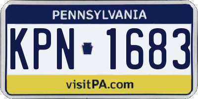 PA license plate KPN1683