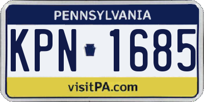 PA license plate KPN1685