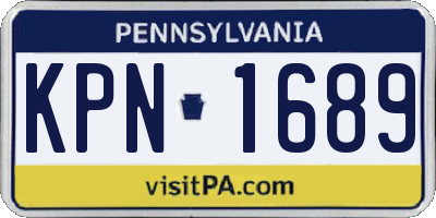 PA license plate KPN1689