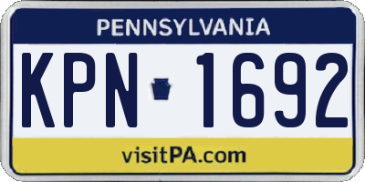 PA license plate KPN1692