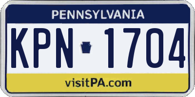 PA license plate KPN1704