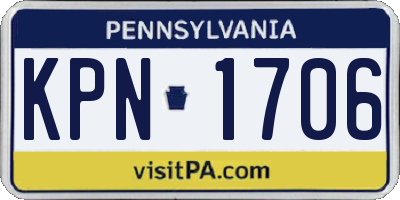PA license plate KPN1706