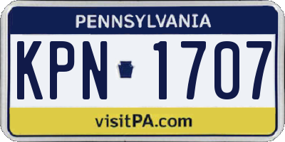 PA license plate KPN1707