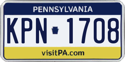 PA license plate KPN1708