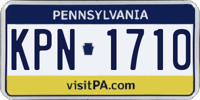PA license plate KPN1710