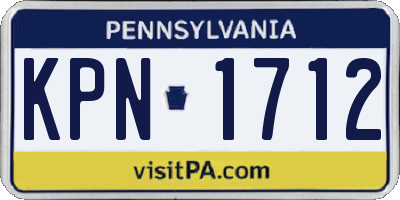 PA license plate KPN1712