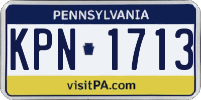 PA license plate KPN1713