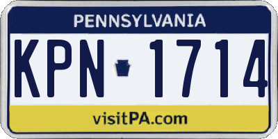 PA license plate KPN1714