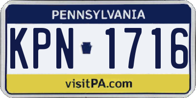 PA license plate KPN1716