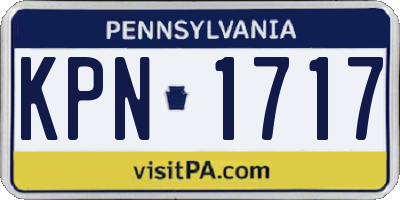 PA license plate KPN1717