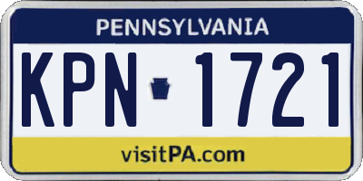 PA license plate KPN1721