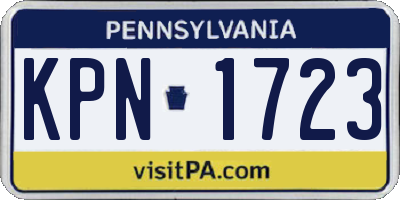PA license plate KPN1723