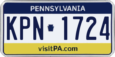 PA license plate KPN1724