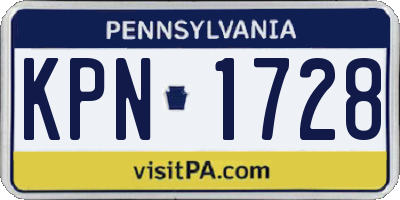 PA license plate KPN1728