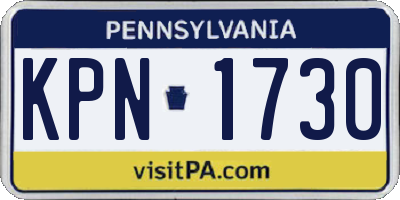 PA license plate KPN1730