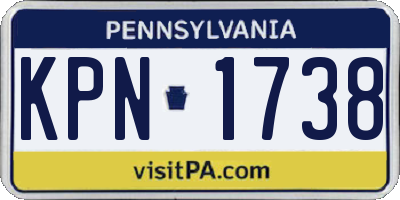 PA license plate KPN1738