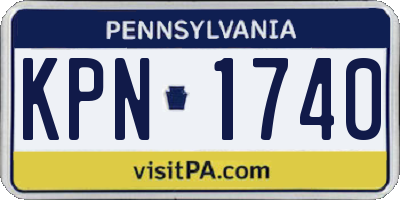 PA license plate KPN1740