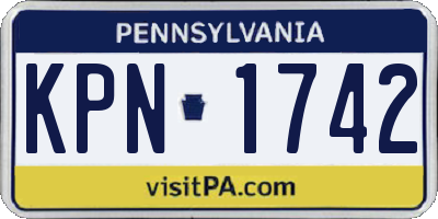 PA license plate KPN1742