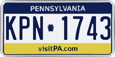 PA license plate KPN1743