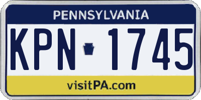 PA license plate KPN1745
