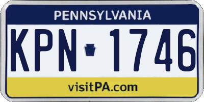 PA license plate KPN1746