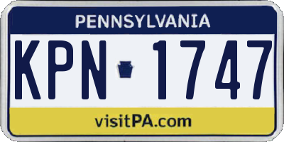 PA license plate KPN1747
