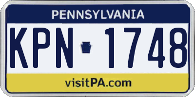 PA license plate KPN1748