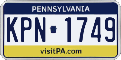 PA license plate KPN1749