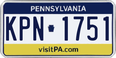 PA license plate KPN1751