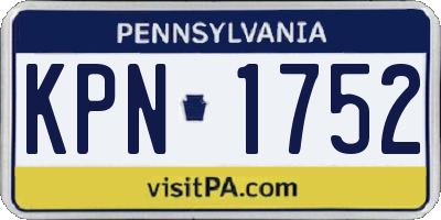 PA license plate KPN1752