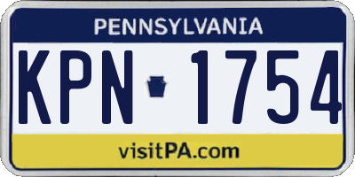 PA license plate KPN1754