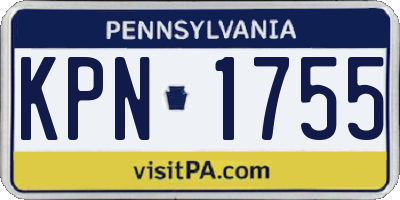PA license plate KPN1755