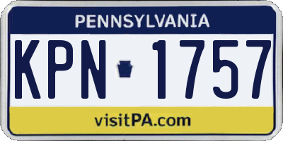 PA license plate KPN1757