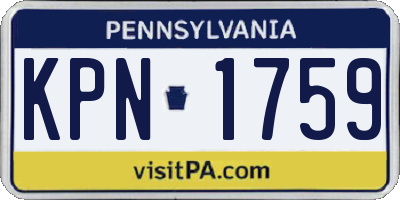 PA license plate KPN1759