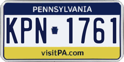 PA license plate KPN1761
