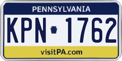PA license plate KPN1762