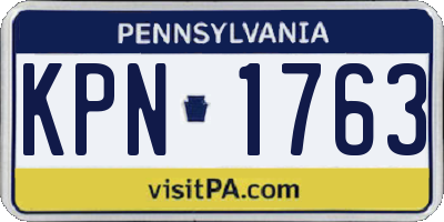 PA license plate KPN1763