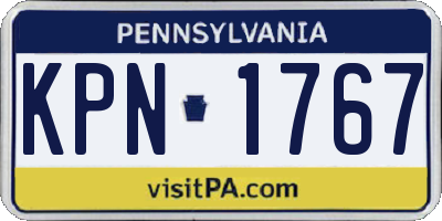 PA license plate KPN1767