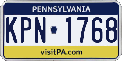 PA license plate KPN1768