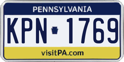 PA license plate KPN1769