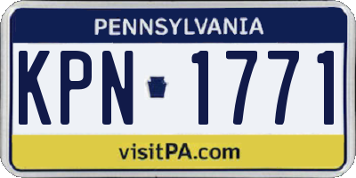 PA license plate KPN1771