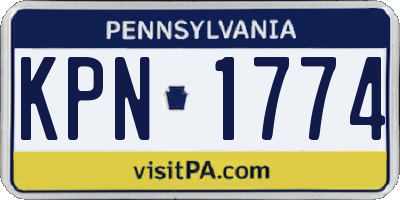 PA license plate KPN1774
