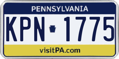 PA license plate KPN1775