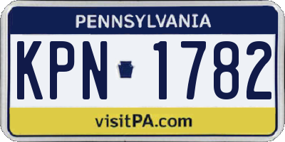 PA license plate KPN1782