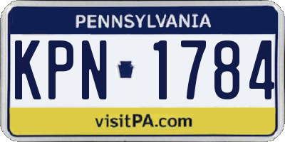 PA license plate KPN1784