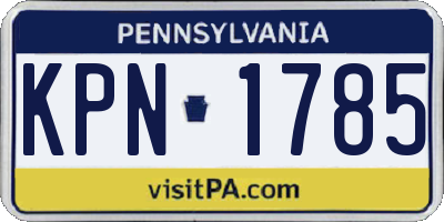 PA license plate KPN1785